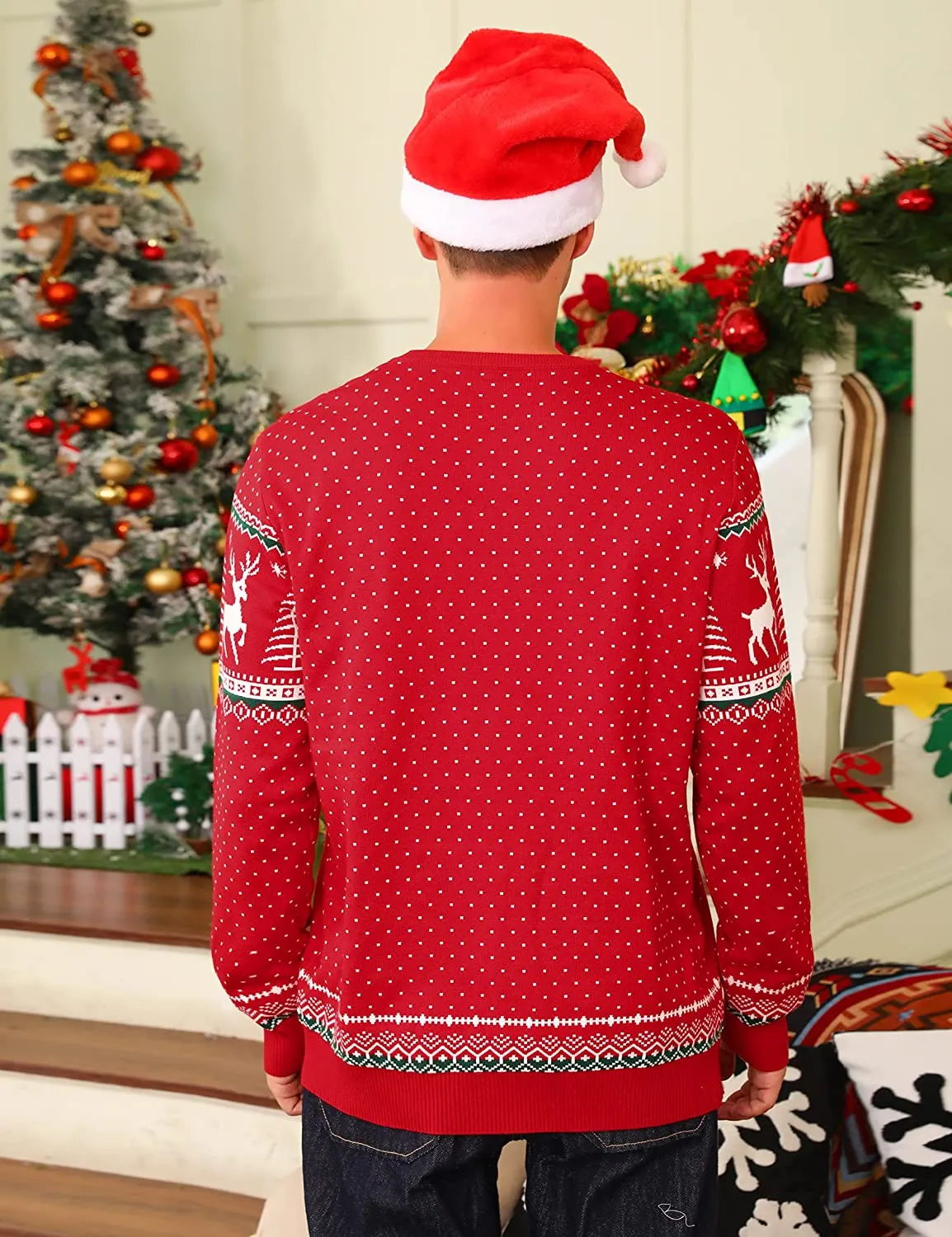 Wayleb Maglione Natalizio Famiglia Donna Maglioni Natalizi Unisex Uomo Maglione Natale Coppia Felpa Ragazza Sweatshirt Pullover 