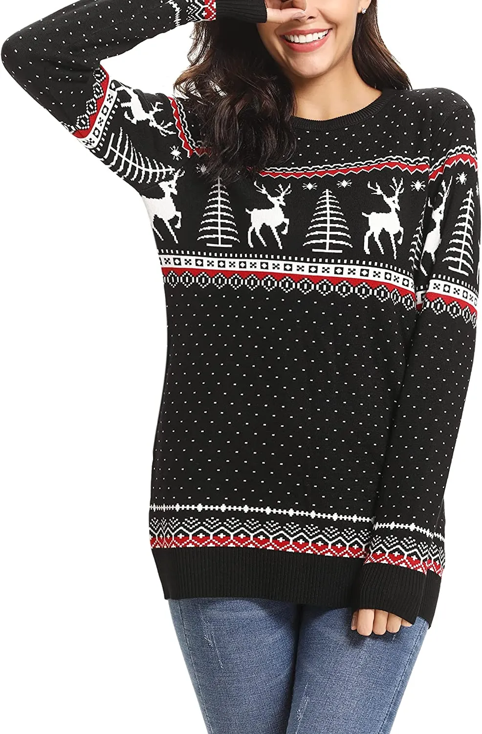Wayleb Maglione Natalizio Famiglia Donna Maglioni Natalizi Unisex Uomo Maglione Natale Coppia Felpa Ragazza Sweatshirt Pullover 
