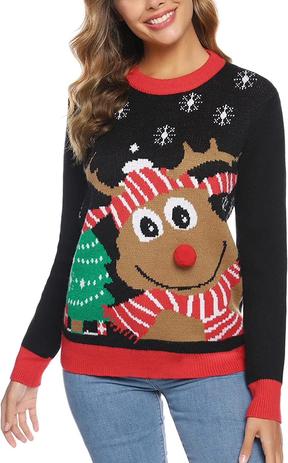 Wayleb Maglione Natalizio Famiglia Donna Maglioni Natalizi Unisex Uomo Maglione Natale Coppia Felpa Ragazza Sweatshirt Pullover 