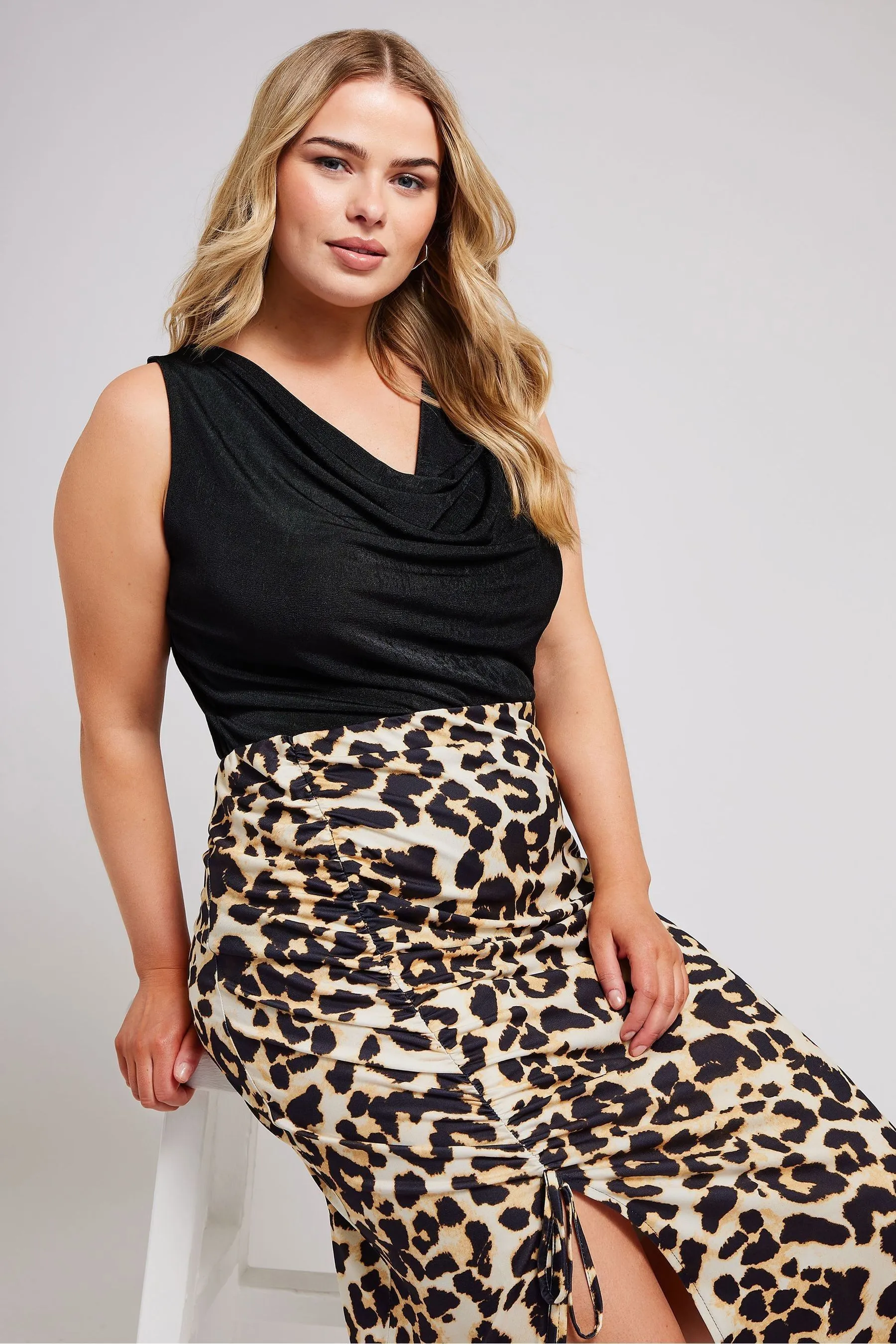 Yours Curve Animal Stampa - Gonna arricciata