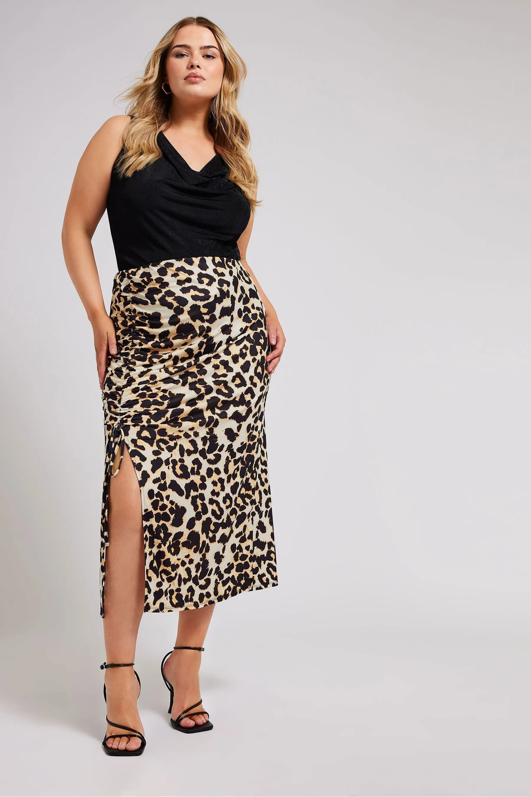 Yours Curve Animal Stampa - Gonna arricciata